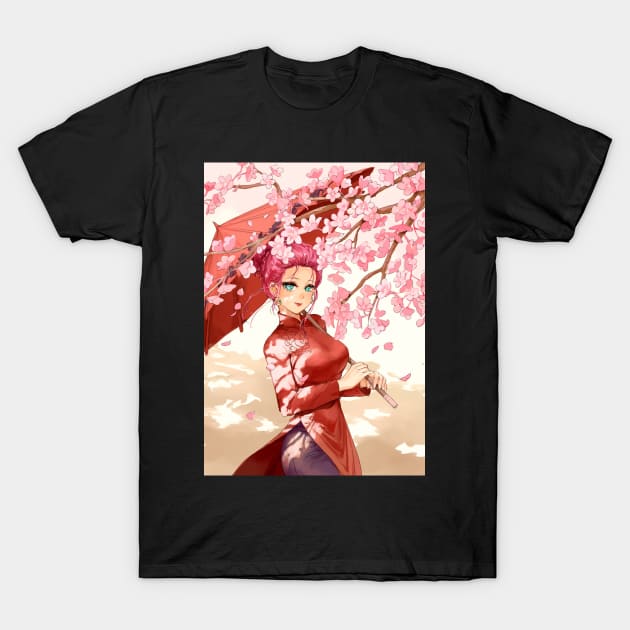 Cherry Blossom Viewing T-Shirt by RobustaArt